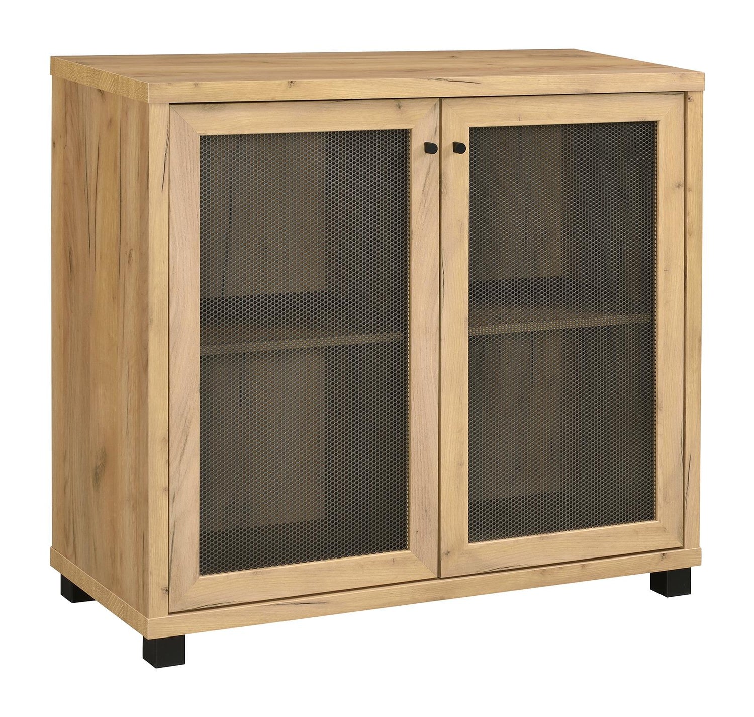 McHale Golden Oak Accent Cabinet with Two Mesh Doors - 951056 - Bien Home Furniture &amp; Electronics