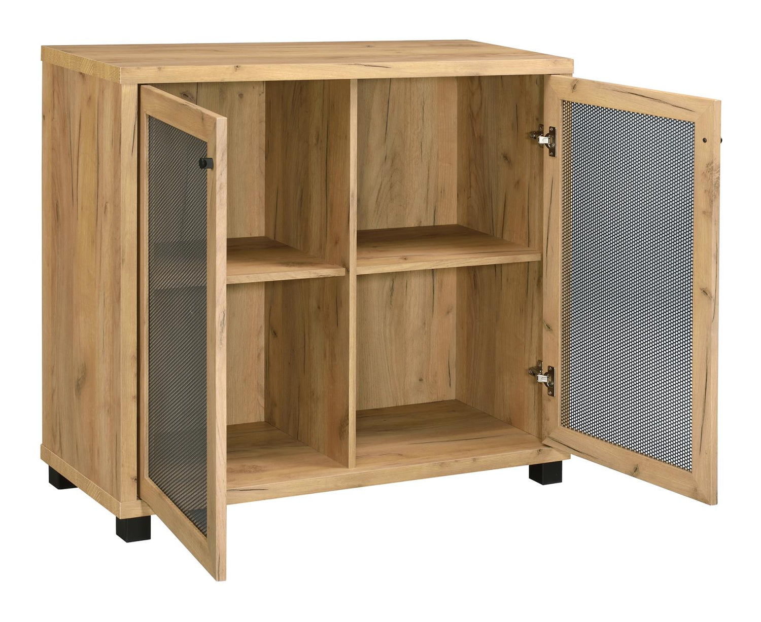 McHale Golden Oak Accent Cabinet with Two Mesh Doors - 951056 - Bien Home Furniture &amp; Electronics