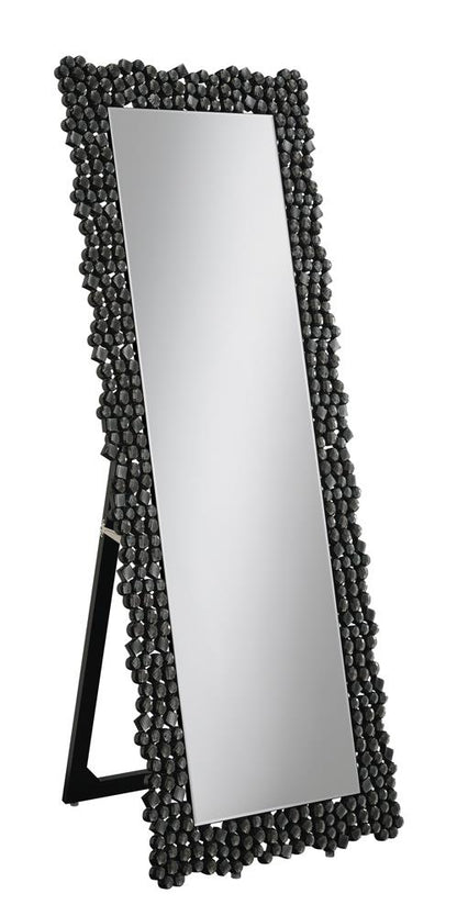 McKay Silver/Smoky Gray Textural Frame Cheval Floor Mirror - 961422 - Bien Home Furniture &amp; Electronics