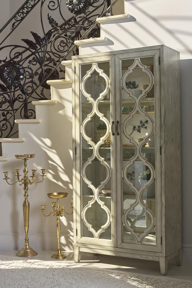 McKellen Antique White 2-Door Tall Cabinet - 953375 - Bien Home Furniture &amp; Electronics