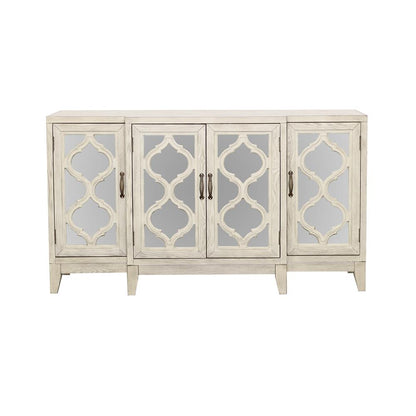 McKellen Antique White 4-Door Accent Cabinet - 953376 - Bien Home Furniture &amp; Electronics