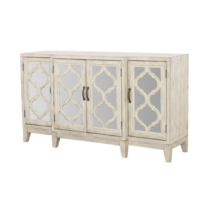 McKellen Antique White 4-Door Accent Cabinet - 953376 - Bien Home Furniture &amp; Electronics