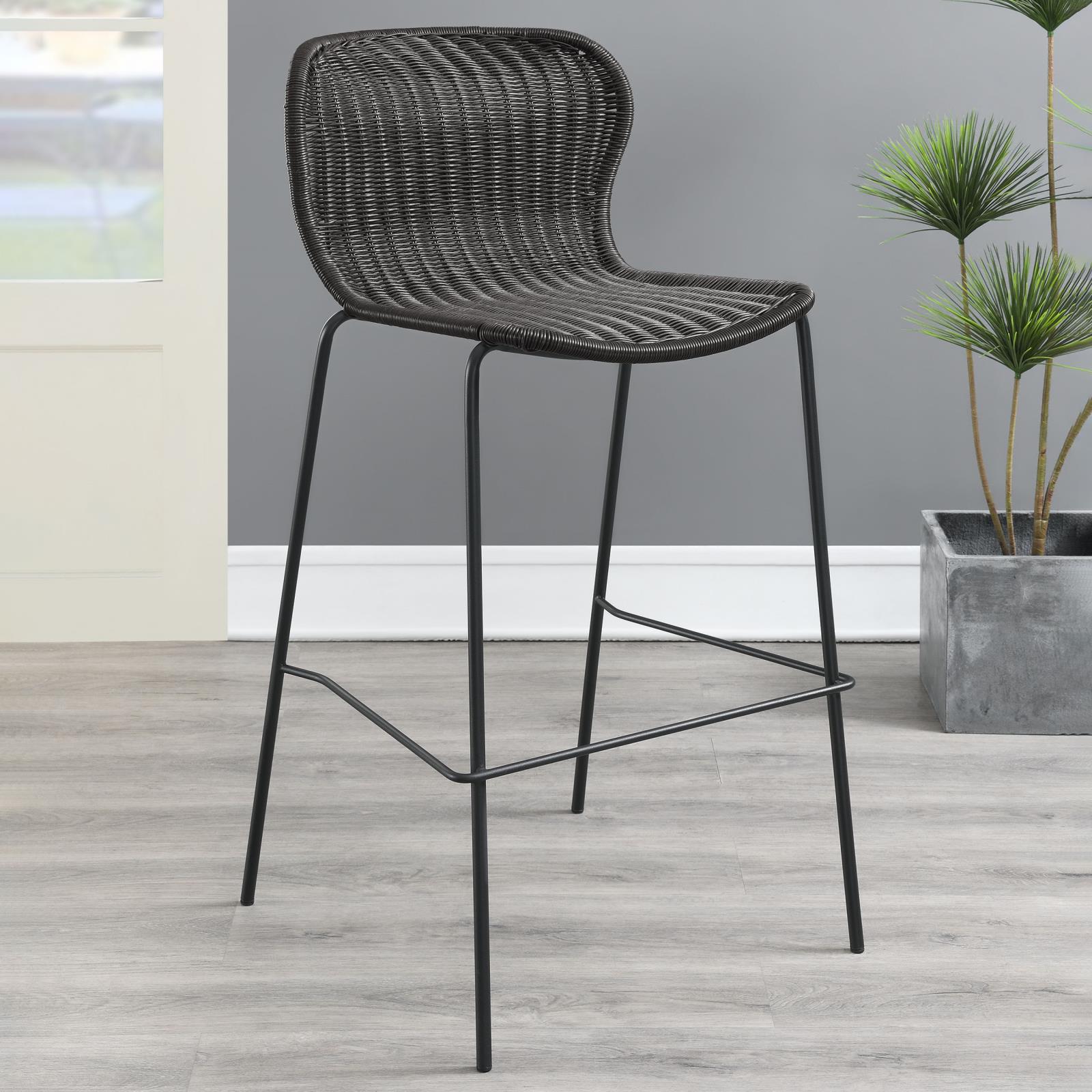 Black upholstered bar online stools