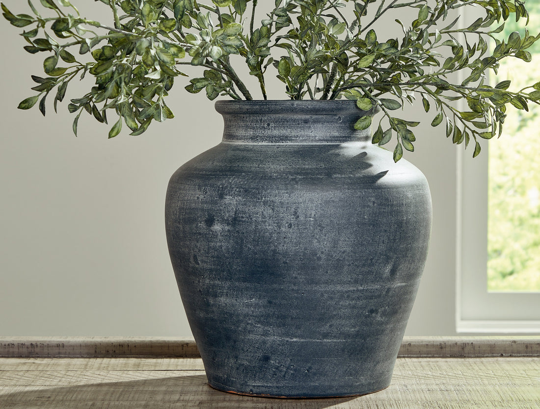 Meadie Distressed Blue Vase - A2000629 - Bien Home Furniture &amp; Electronics