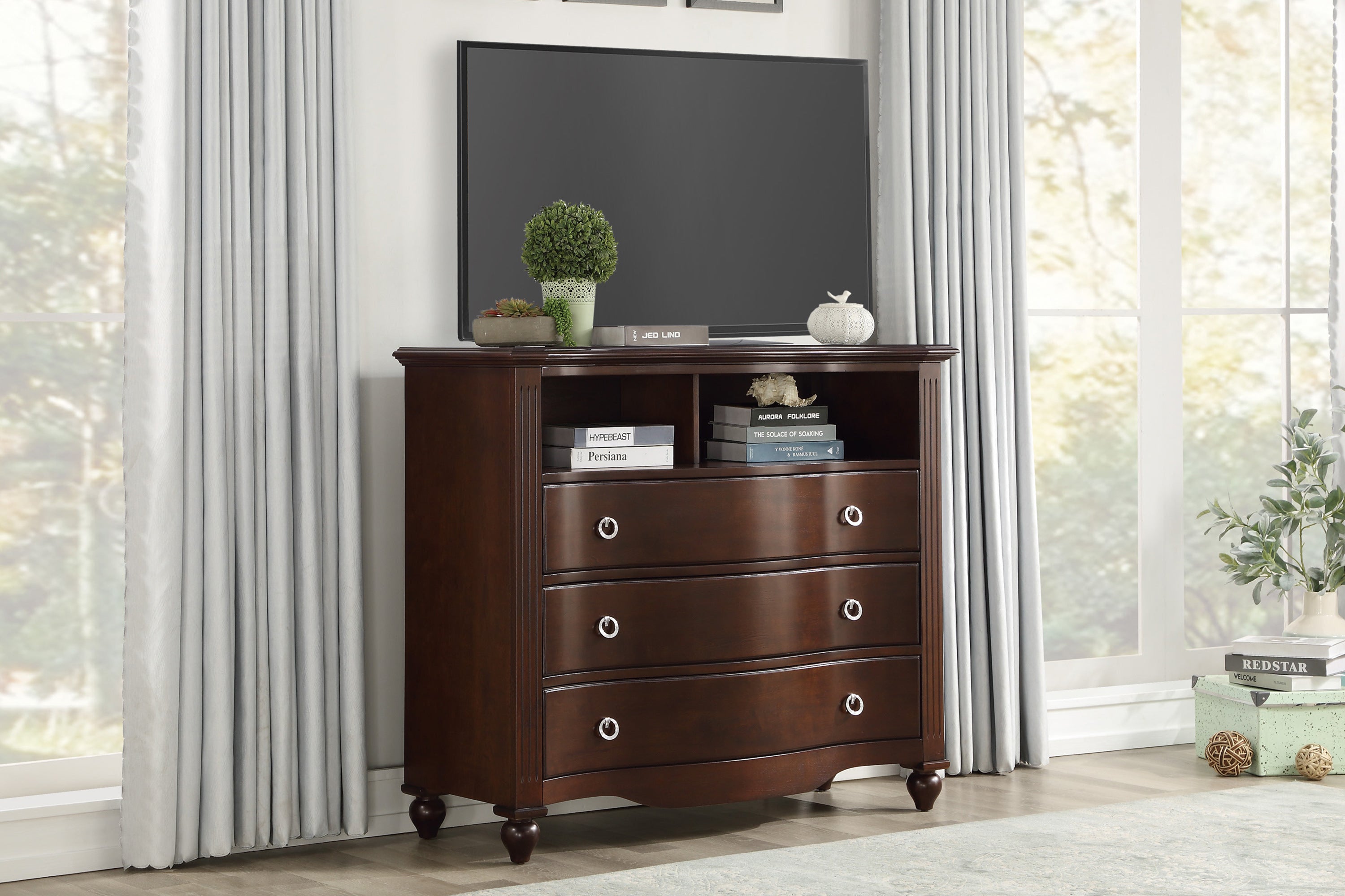 Meghan Espresso Media Chest - 2058C-11 - Bien Home Furniture &amp; Electronics