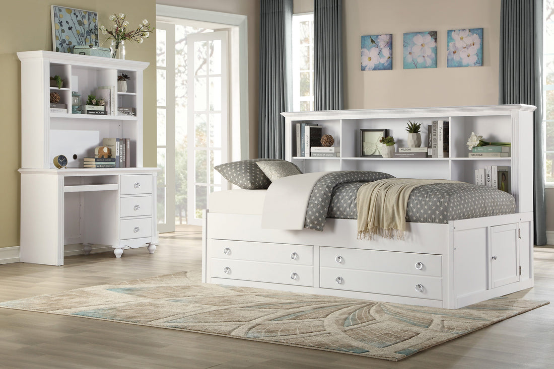 Meghan White Full Lounge Storage Bed - 2058WHPRF-1* - Bien Home Furniture &amp; Electronics