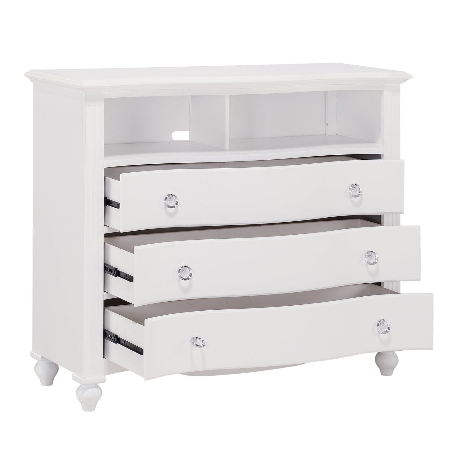 Meghan White Media Chest - 2058WH-11 - Bien Home Furniture &amp; Electronics