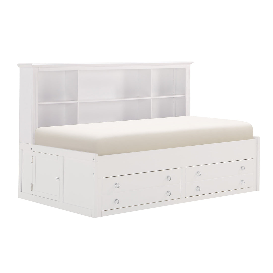 Meghan White Twin Lounge Storage Bed - 2058WHPRT-1* - Bien Home Furniture &amp; Electronics