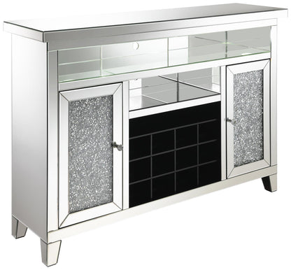 Melinda 2-Door Wine Cabinet with Lighting Mirror - 183627 - Bien Home Furniture &amp; Electronics