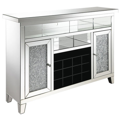 Melinda 2-Door Wine Cabinet with Lighting Mirror - 183627 - Bien Home Furniture &amp; Electronics