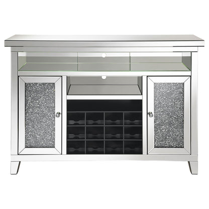 Melinda 2-Door Wine Cabinet with Lighting Mirror - 183627 - Bien Home Furniture &amp; Electronics