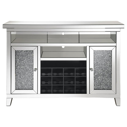 Melinda 2-Door Wine Cabinet with Lighting Mirror - 183627 - Bien Home Furniture &amp; Electronics