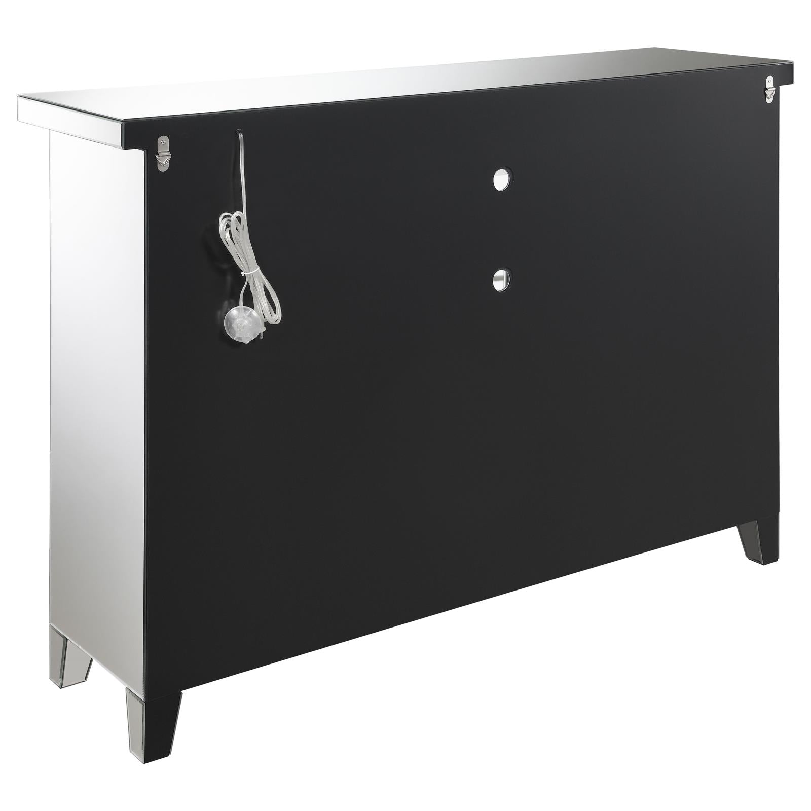 Melinda 2-Door Wine Cabinet with Lighting Mirror - 183627 - Bien Home Furniture &amp; Electronics