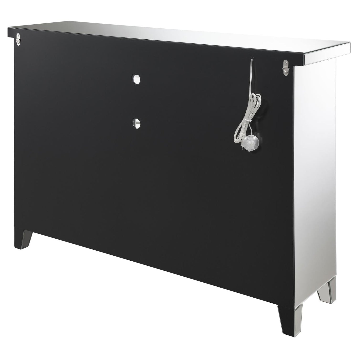 Melinda 2-Door Wine Cabinet with Lighting Mirror - 183627 - Bien Home Furniture &amp; Electronics
