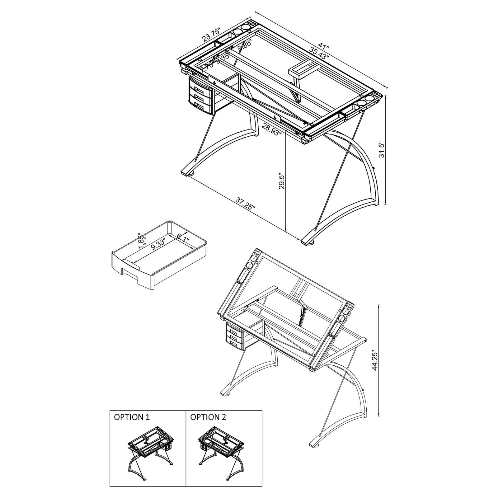 Melo Champagne 3-Drawer Drafting Desk - 800986 - Bien Home Furniture &amp; Electronics