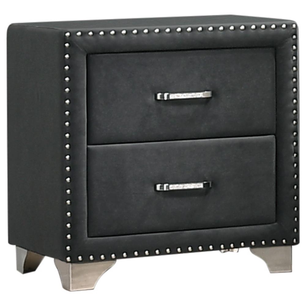 Melody 2-Drawer Upholstered Nightstand Gray - 223382 - Bien Home Furniture &amp; Electronics