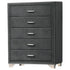 Melody 5-Drawer Upholstered Chest Gray - 223385 - Bien Home Furniture & Electronics