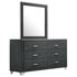 Melody 6-drawer Upholstered Dresser with Mirror Grey - 223383M - Bien Home Furniture & Electronics
