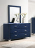 Melody 6-drawer Upholstered Dresser with Mirror Pacific Blue - 223373M - Bien Home Furniture & Electronics