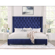Melody Blue Velvet Queen Upholstered Bed - SH229BLU-1 - Bien Home Furniture & Electronics