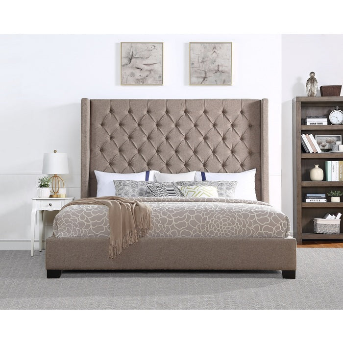 Melody Brown King Upholstered Bed - SH229KBRW-1 - Bien Home Furniture &amp; Electronics