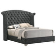 Melody Eastern King Wingback Upholstered Bed Gray - 223381KE - Bien Home Furniture & Electronics