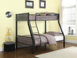 Meyers Black/Gunmetal Twin over Full Metal Bunk Bed - 460391 - Bien Home Furniture & Electronics
