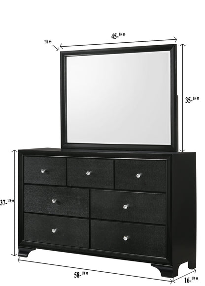 Micah Black LED Upholstered Panel Bedroom Set - SET | B4350-Q-HBFB | B4350-KQ-RAIL | B4350-1 | B4350-11 | B4350-2 - Bien Home Furniture &amp; Electronics