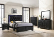 Micah Black LED Upholstered Panel Bedroom Set - SET | B4350-Q-HBFB | B4350-KQ-RAIL | B4350-1 | B4350-11 | B4350-2 - Bien Home Furniture & Electronics