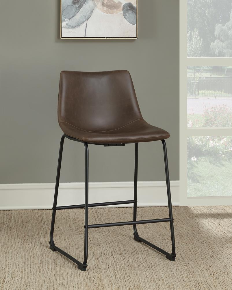 Michelle Two-tone Brown/Black Armless Counter Height Stools, Set of 2 - 102535 - Bien Home Furniture &amp; Electronics