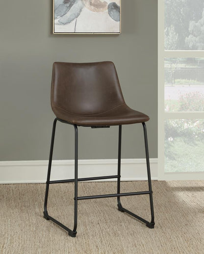 Michelle Two-tone Brown/Black Armless Counter Height Stools, Set of 2 - 102535 - Bien Home Furniture &amp; Electronics