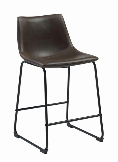 Michelle Two-tone Brown/Black Armless Counter Height Stools, Set of 2 - 102535 - Bien Home Furniture &amp; Electronics