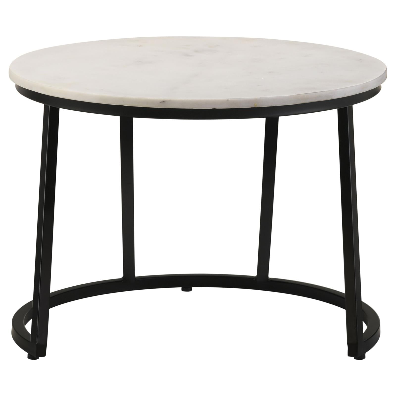 Miguel White/Black Marble Top Round Accent Table - 931227 - Bien Home Furniture &amp; Electronics