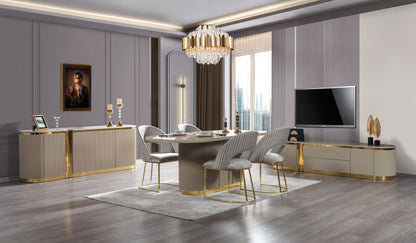 Milena Ivory 7-Piece Dining Set - MILENA DS-7PC - Bien Home Furniture &amp; Electronics