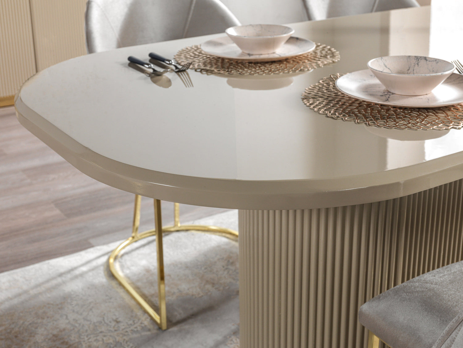 Milena Ivory 7-Piece Dining Set - MILENA DS-7PC - Bien Home Furniture &amp; Electronics