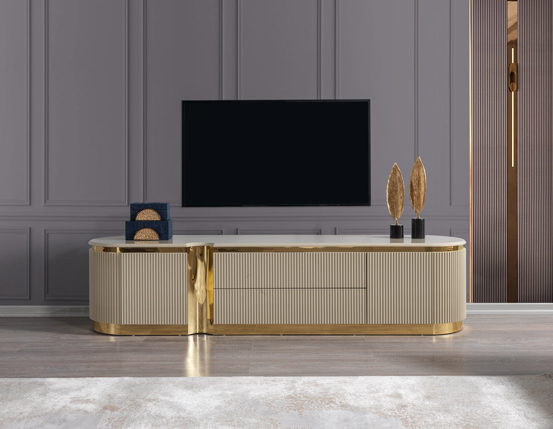 Milena Ivory Tv Stand - MILENAIV-TV - Bien Home Furniture &amp; Electronics