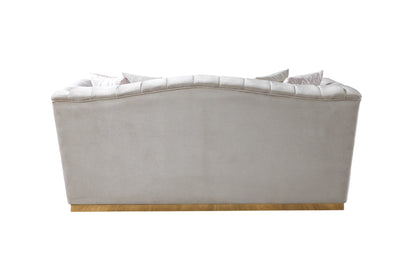 Milena Ivory Velvet Sofa &amp; Loveseat - MILENAIV-SL - Bien Home Furniture &amp; Electronics