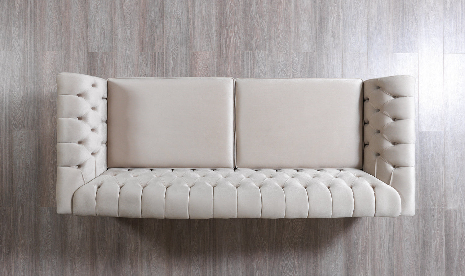 Milena Ivory Velvet Sofa &amp; Loveseat - MILENAIV-SL - Bien Home Furniture &amp; Electronics