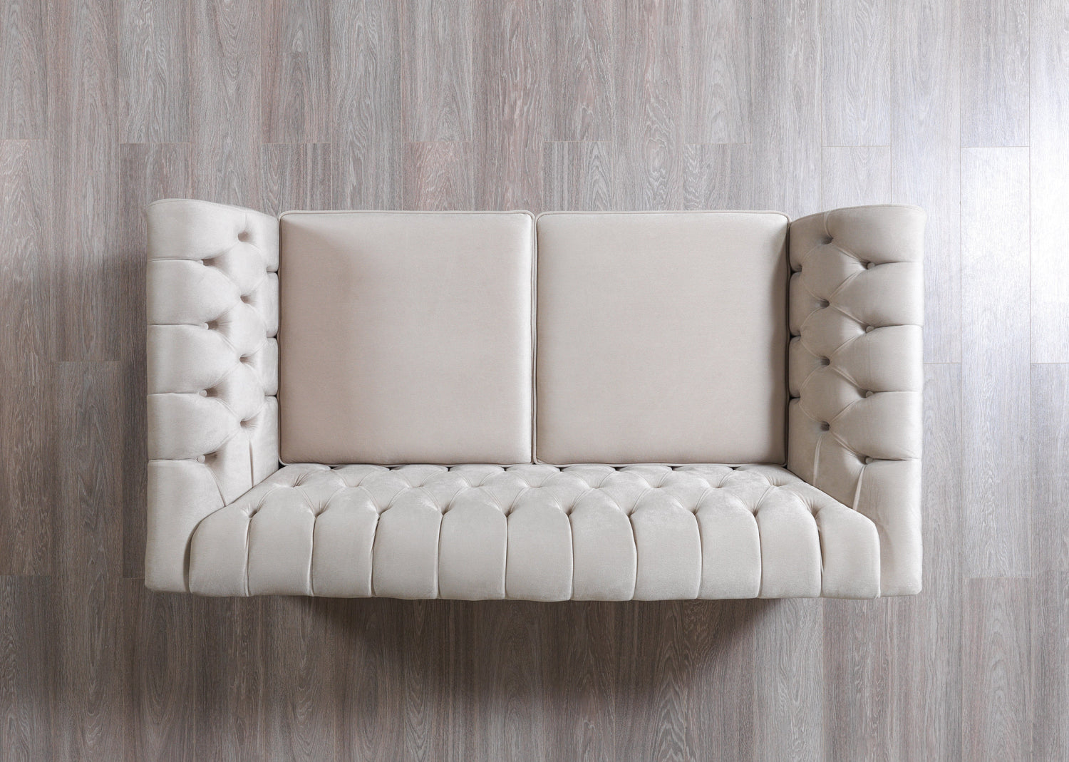 Milena Ivory Velvet Sofa &amp; Loveseat - MILENAIV-SL - Bien Home Furniture &amp; Electronics