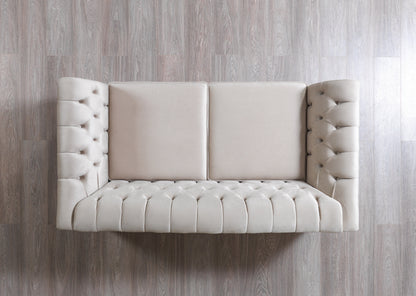 Milena Ivory Velvet Sofa &amp; Loveseat - MILENAIV-SL - Bien Home Furniture &amp; Electronics