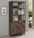 Millbrook Rustic Oak Herringbone/Gunmetal 2-Door Bookcase - 882093 - Bien Home Furniture & Electronics