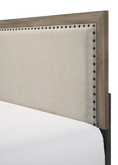 Mille Brownish Gray Upholstered Bedroom Set - SET | B9205-Q-BED | B9200-2 | B9200-4 - Bien Home Furniture &amp; Electronics