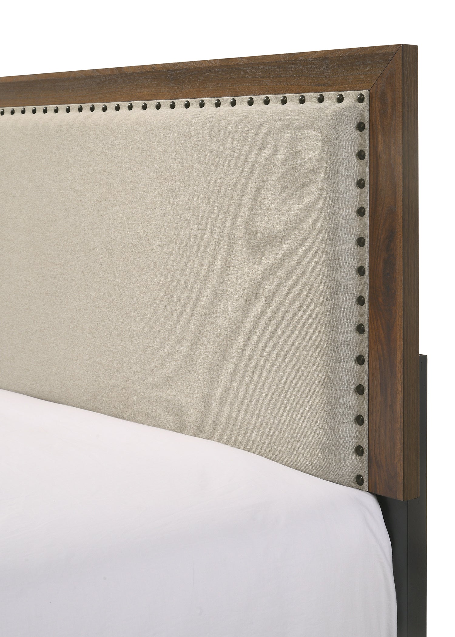 Mille Cherry Brown Upholstered Bedroom Set - SET | B9255-Q-BED | B9250-2 | B9250-4 - Bien Home Furniture &amp; Electronics