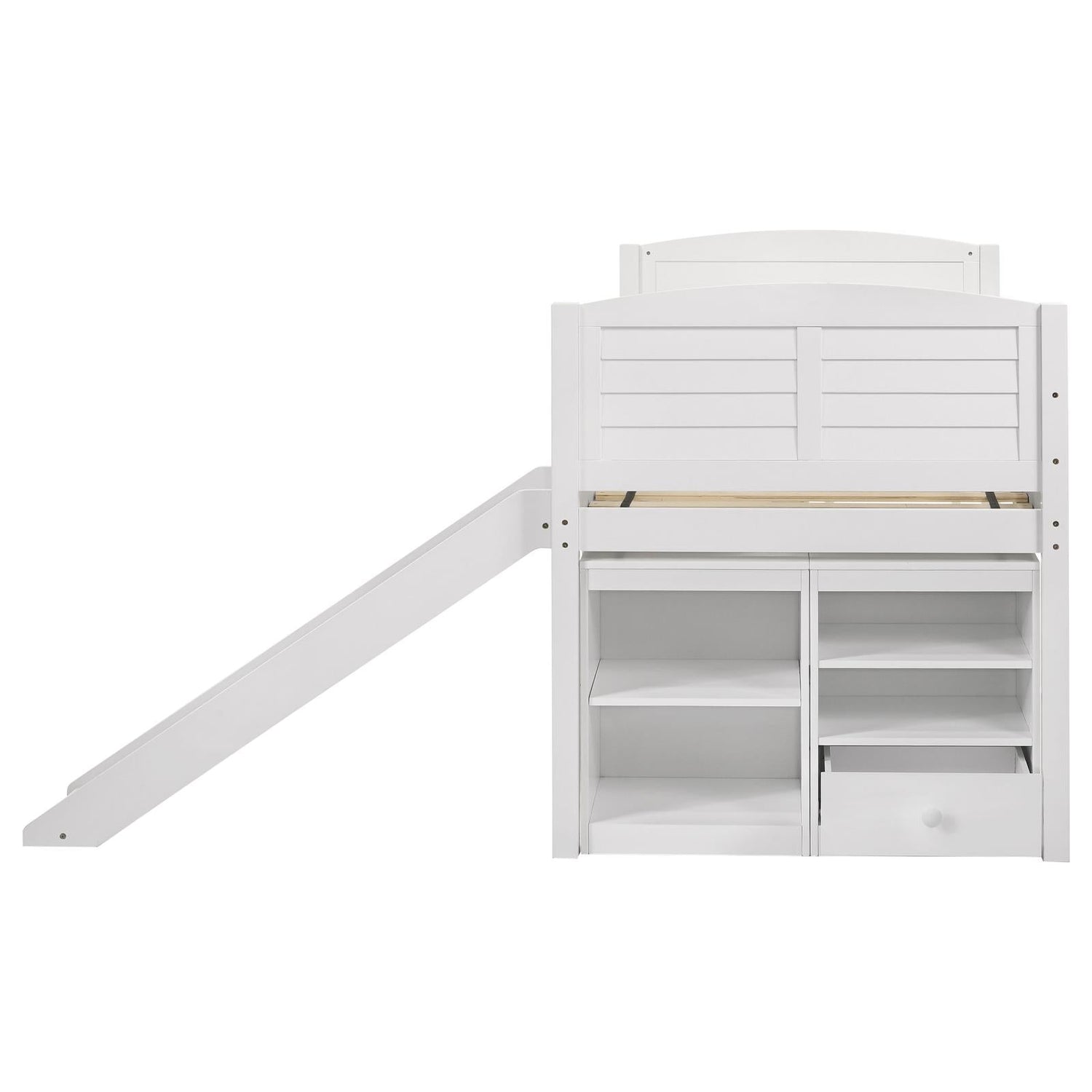 Millie Twin Workstation Loft Bed White - 400330T - Bien Home Furniture &amp; Electronics