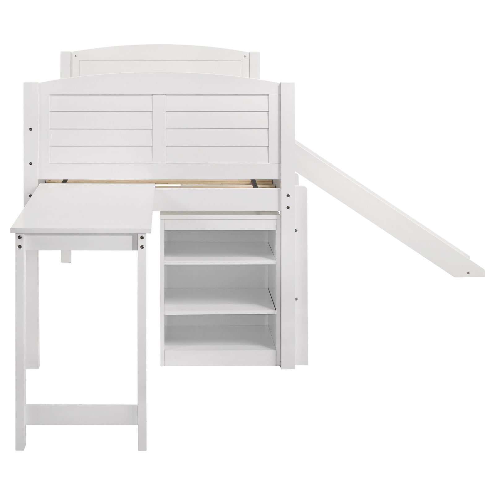 Millie Twin Workstation Loft Bed White - 400330T - Bien Home Furniture &amp; Electronics