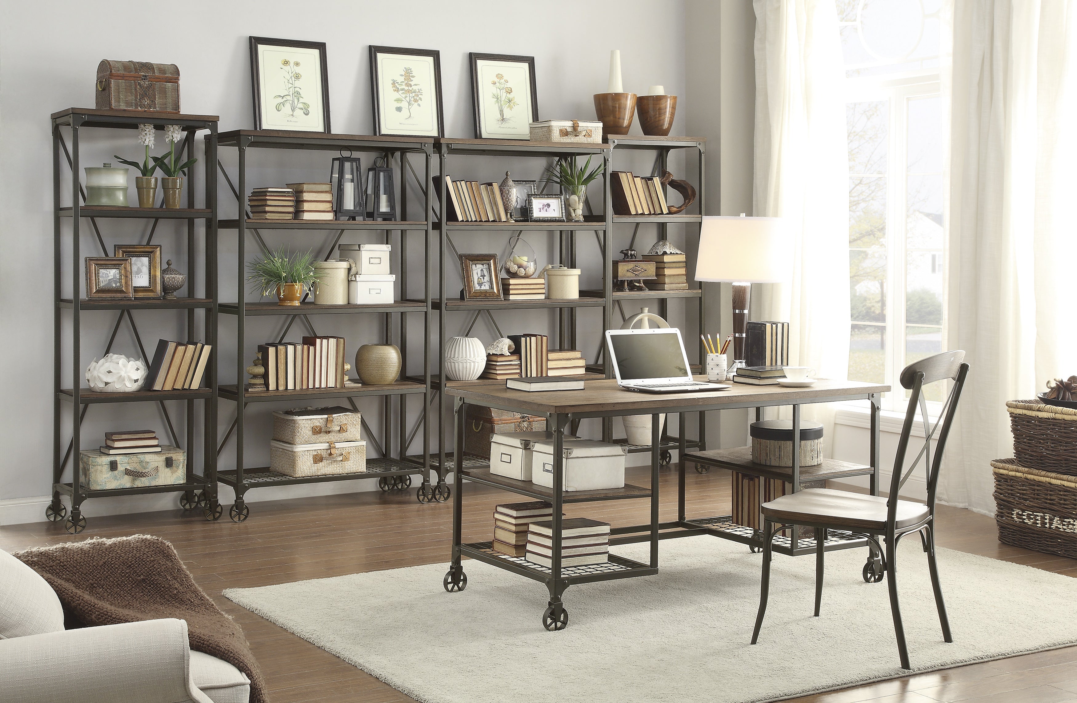 Millwood Natural/Rustic Black Bookcase - 5099-16 - Bien Home Furniture &amp; Electronics