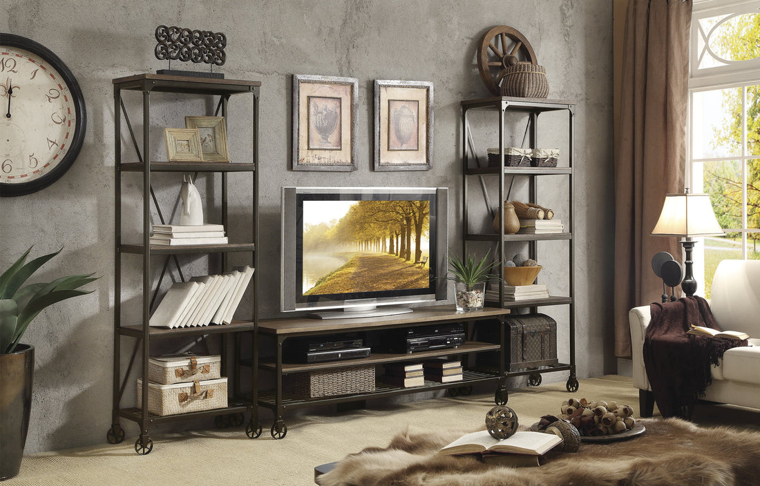 Millwood Natural/Rustic Black TV Stand - 50990-T - Bien Home Furniture &amp; Electronics