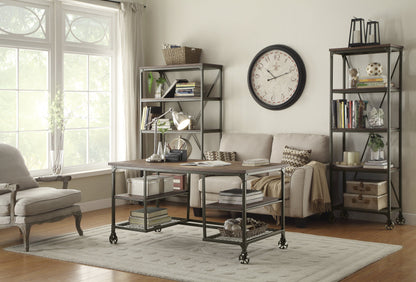 Millwood Natural/Rustic Black Writing Desk - 5099-15 - Bien Home Furniture &amp; Electronics