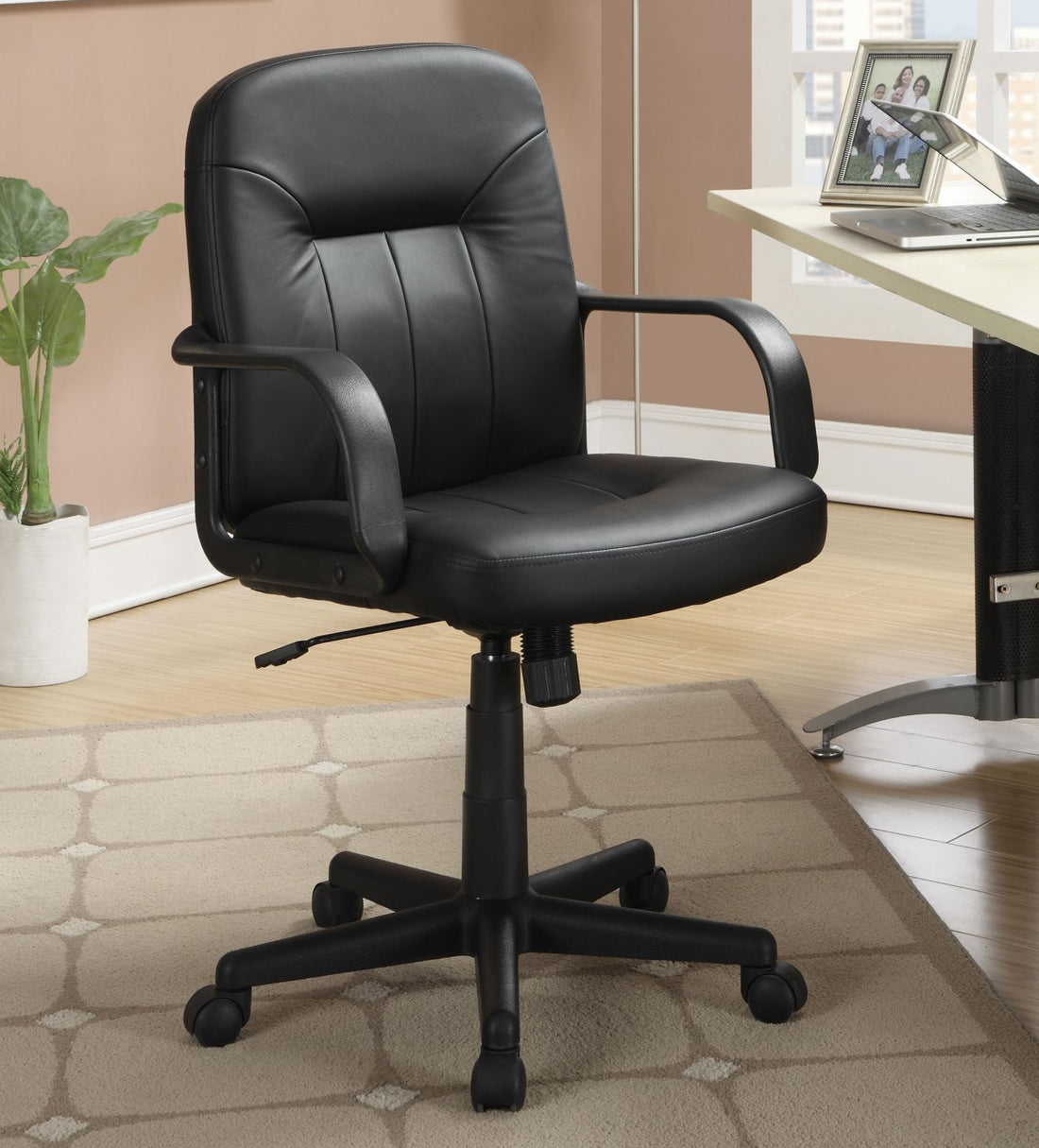 Minato Black Adjustable Height Office Chair - 800049 - Bien Home Furniture &amp; Electronics