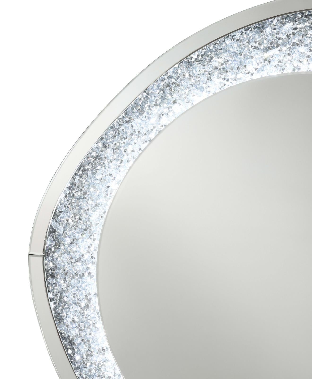 Mirage Acrylic Crystals Inlay Wall Mirror with LED Lights - 961504 - Bien Home Furniture &amp; Electronics